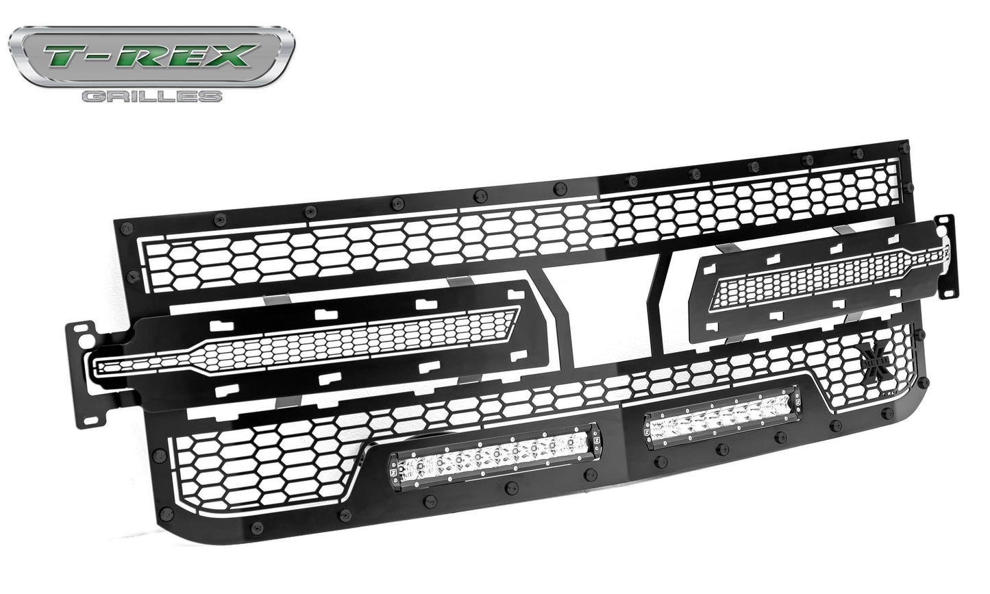 T-REX Grilles 7311261-BR Black Mild Steel Laser Cut Pattern Grille Fits 2019-2022 Chevrolet Silverado 1500