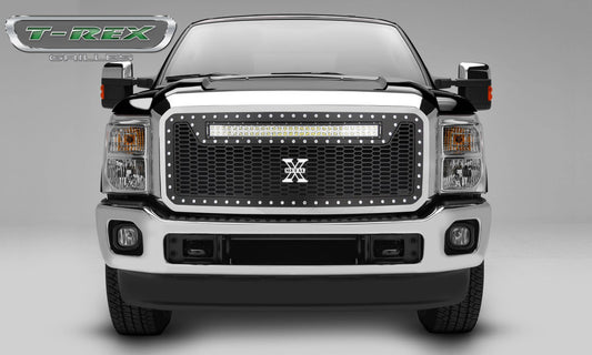 T-REX Grilles 7315461 Black Mild Steel Laser Cut Pattern Grille Fits 2011-2016 Ford F-250 F-350 F-450 F-550