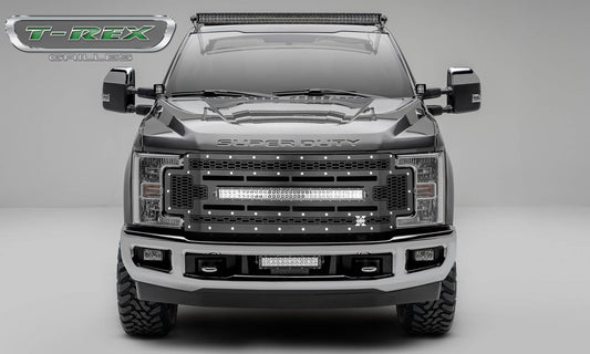 T-REX Grilles 7315471 Black Mild Steel Laser Cut Pattern Grille Fits 2017-2019 Ford F-250 F-350 F-450 F-550