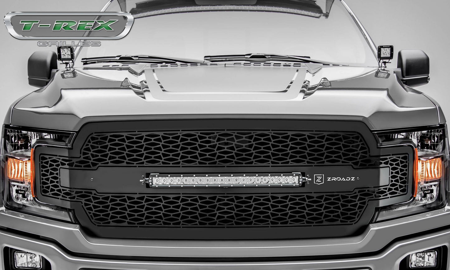 T-REX Grilles Z315711 Black Mild Steel Laser Cut Pattern Grille Fits 2018-2020 Ford F-150