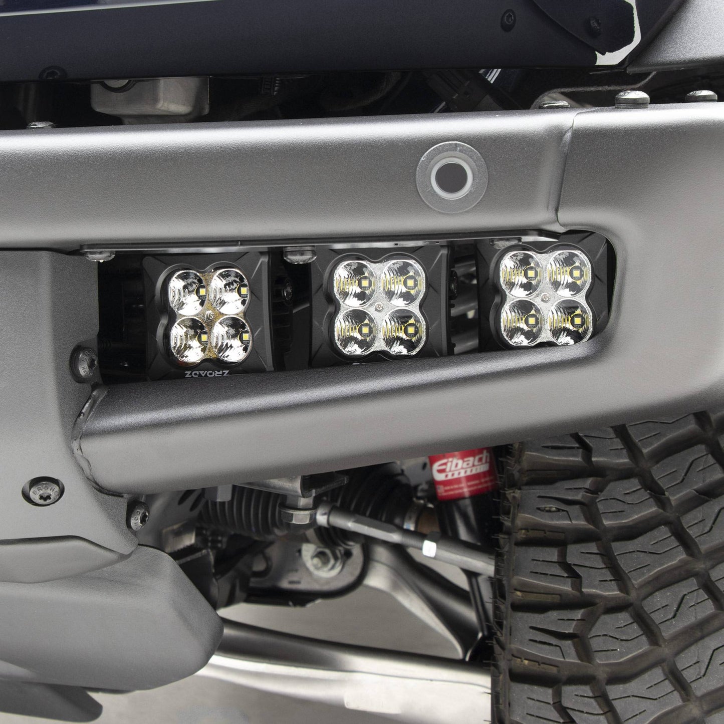 ZROADZ Z325401 Black Mild Steel Front Bumper OEM Fog LED Bracket Fits 2021-2023 Ford Bronco