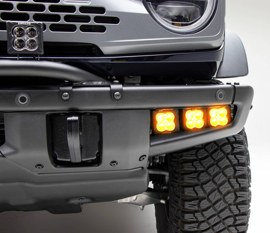 ZROADZ Z325401-KITA Black Mild Steel Front Bumper OEM Fog LED Kit Fits 2021-2023 Ford Bronco