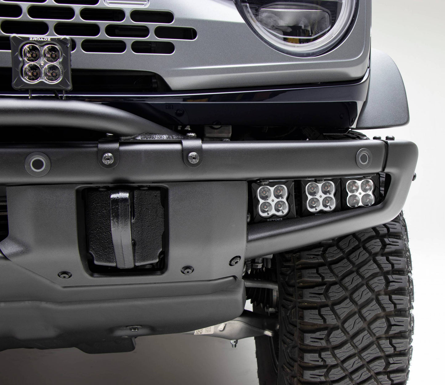 ZROADZ Z325401-KITA Black Mild Steel Front Bumper OEM Fog LED Kit Fits 2021-2023 Ford Bronco