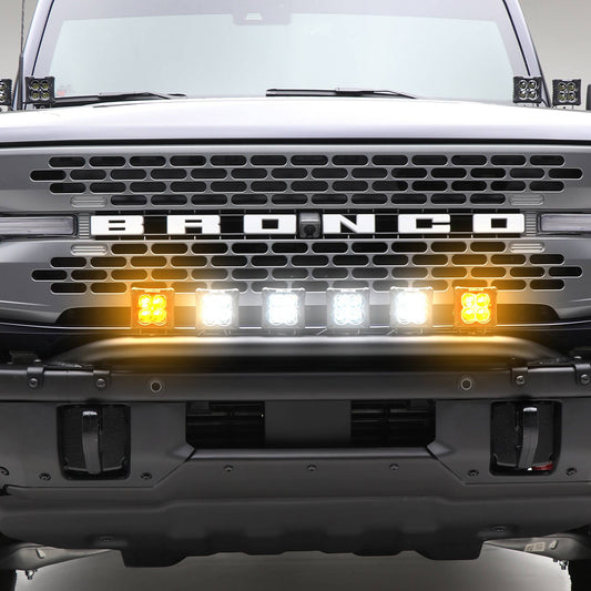 ZROADZ Z325431-KITAW Black Mild Steel Front Bumper Top LED Kit Fits 2021-2023 Ford Bronco