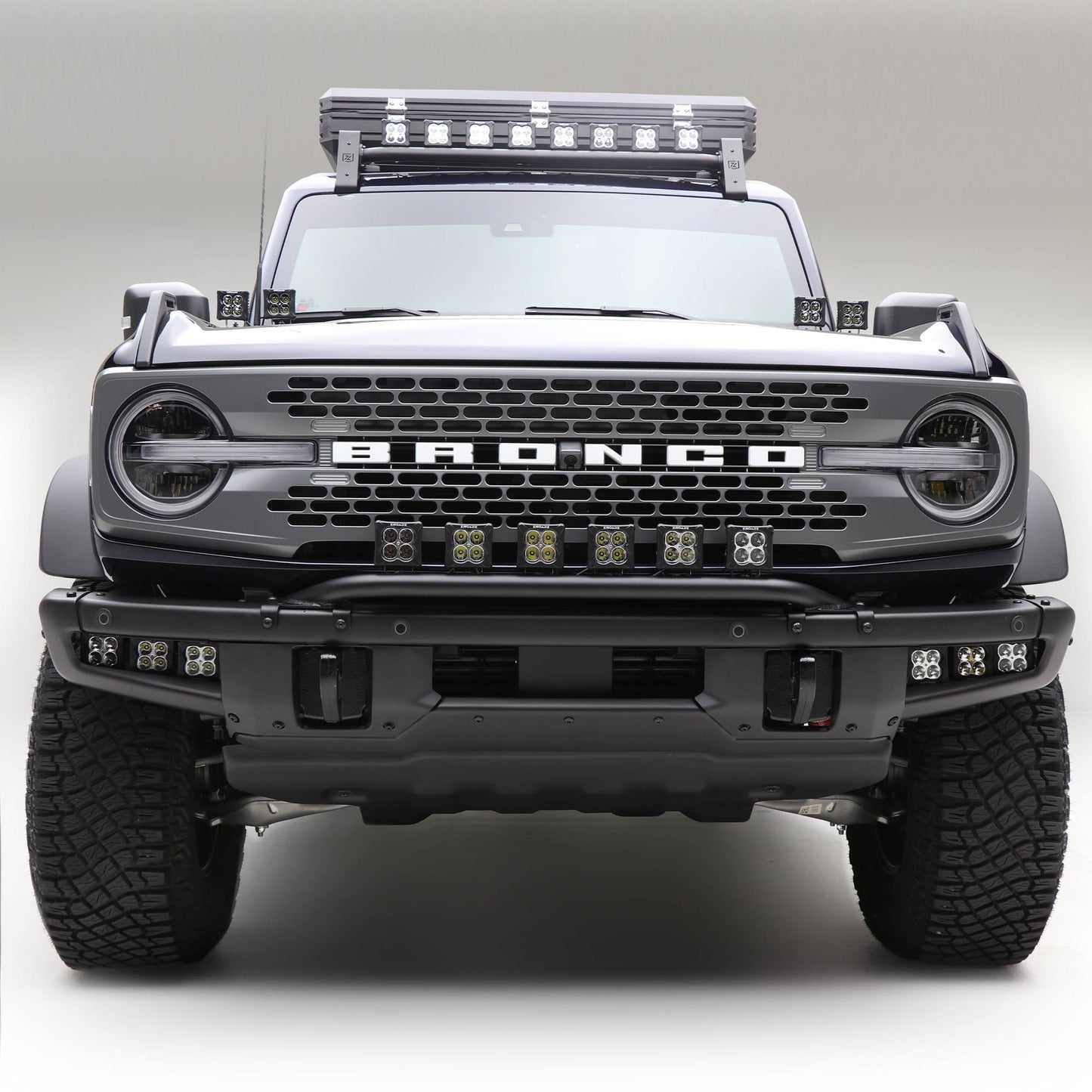 ZROADZ Z325431-KITAW Black Mild Steel Front Bumper Top LED Kit Fits 2021-2023 Ford Bronco