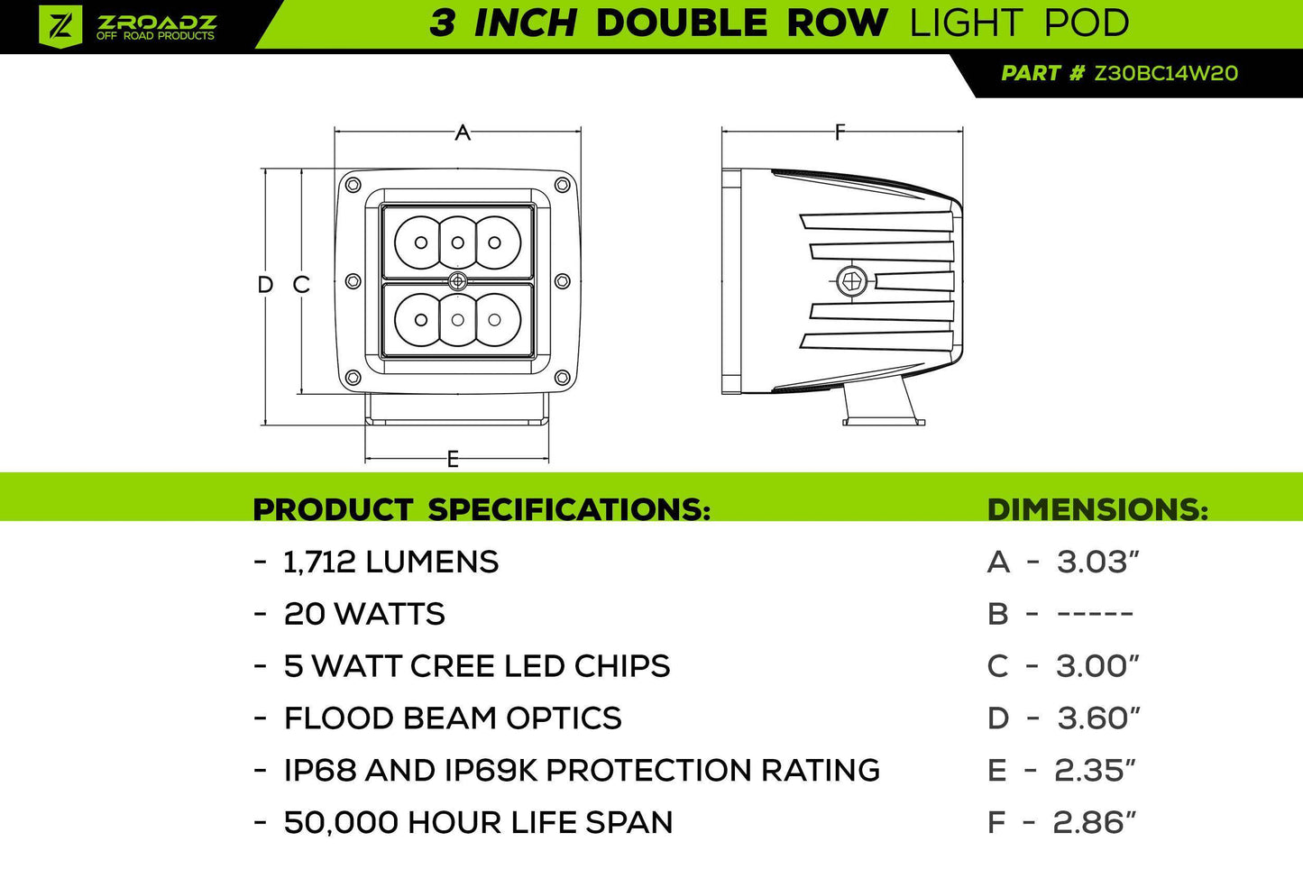 ZROADZ Z361221-KIT4 Black Mild Steel Hood Hinge LED Kit Fits 2015-2019 Chevrolet Silverado 2500 3500