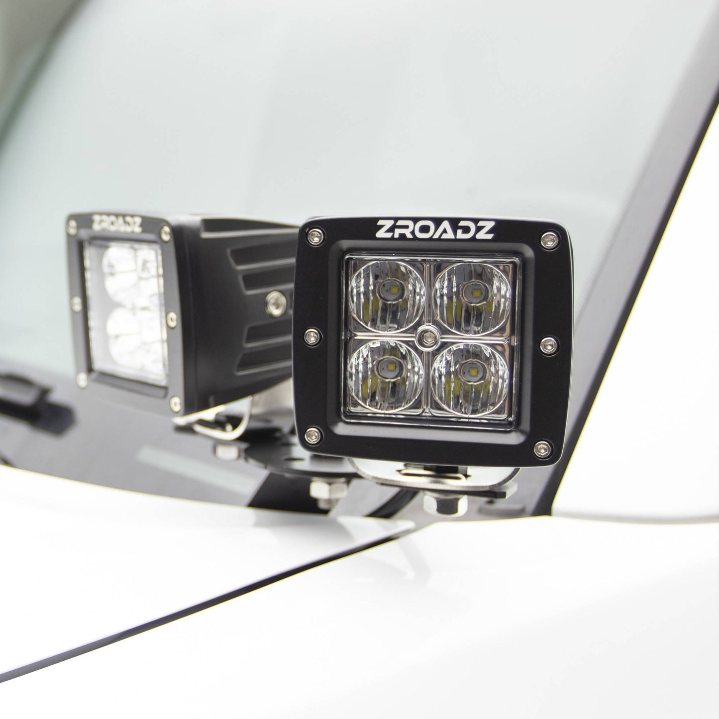 ZROADZ Z365711-KIT4 Black Mild Steel Hood Hinge LED Kit Fits 2018-2023 Ford F-150