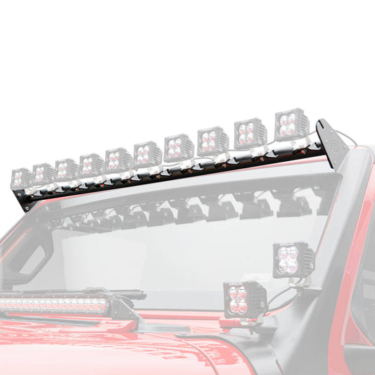 ZROADZ Z934831 Black Mild Steel Front Roof LED Bracket Fits 2019-2023 Jeep Gladiator