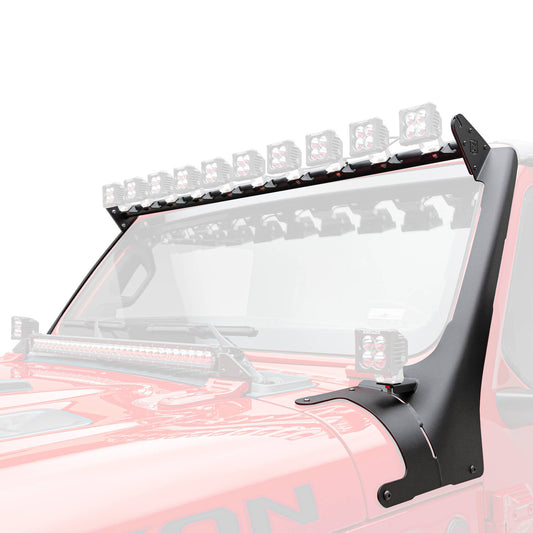 ZROADZ Z934931-BK2 Black Mild Steel Front Roof LED Bracket Fits 2019-2023 Jeep Gladiator