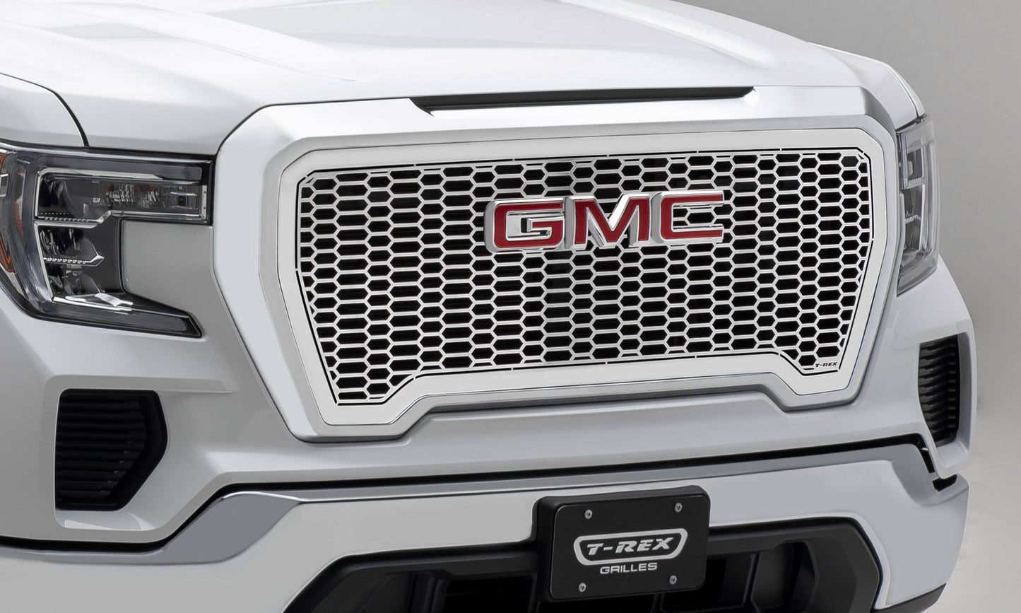 T-REX Grilles 7712280 Polished Stainless Steel Laser Cut Pattern Grille Fits 2019-2022 GMC Sierra 1500 SLE Sierra 1500 SLT Sierra 1500 Eleveation Sierra 1500 AT4 Sierra 1500 Denali