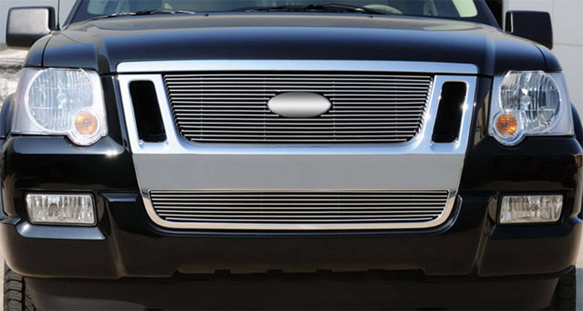 T-REX Grilles 21662 Polished Aluminum Horizontal Grille Fits 2006-2010 Ford Explorer Sport Trac Explorer Eddie Bauer