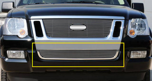 T-REX Grilles 25662 Polished Aluminum Horizontal Bumper Grille Fits 2006-2010 Ford Explorer Sport Trac Explorer Eddie Bauer