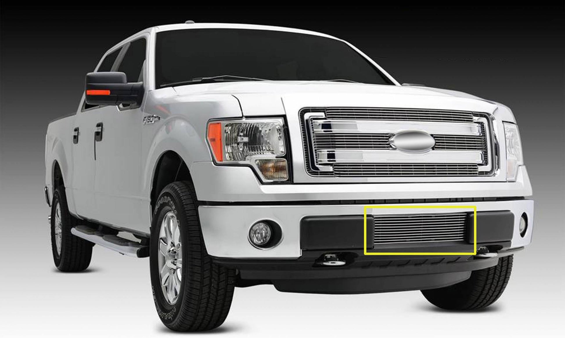 T-REX Grilles 25569 Polished Aluminum Horizontal Bumper Grille Fits 2013-2014 Ford F-150