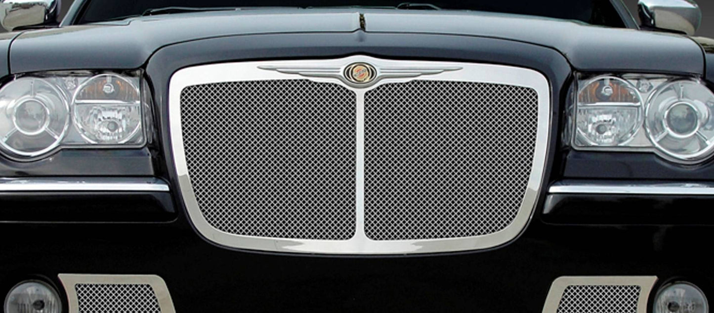 T-REX Grilles 54479 Polished Stainless Steel Small Mesh Grille Fits 2005-2010 Chrysler 300 300C SRT