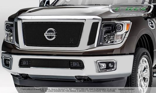 T-REX Grilles 6717851-BR Black Mild Steel Small Mesh Grille Fits 2016-2019 Nissan Titan
