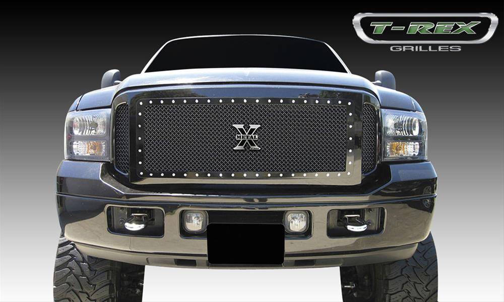 T-REX Grilles 6715611-BR Black Mild Steel Small Mesh Grille Fits 2005-2007 Ford Excursion