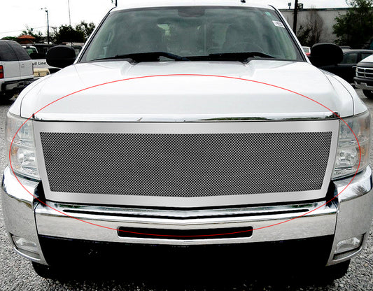 APS GR03GEA59T Main Upper Mesh Grille Fits 2007-2010 Chevy Silverado 2500