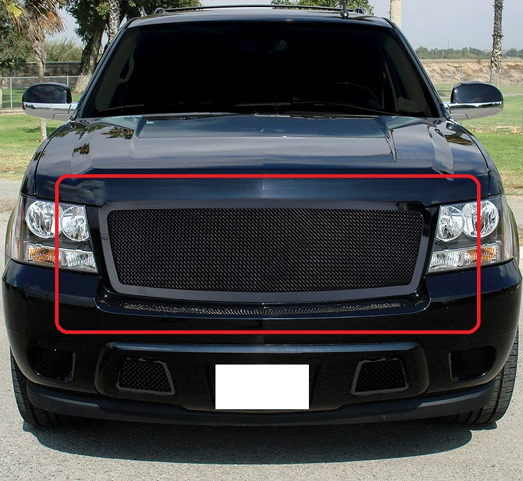 APS GR03GEB28H Main Upper Black Wire Mesh Grille Fits 2007-2013 Chevy Avalanche