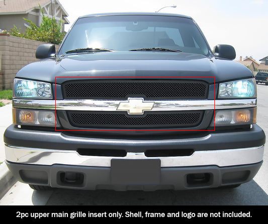 APS GR03GEG17H Main Upper Black Wire Mesh Grille Fits 2002-2006 Chevy Avalanche