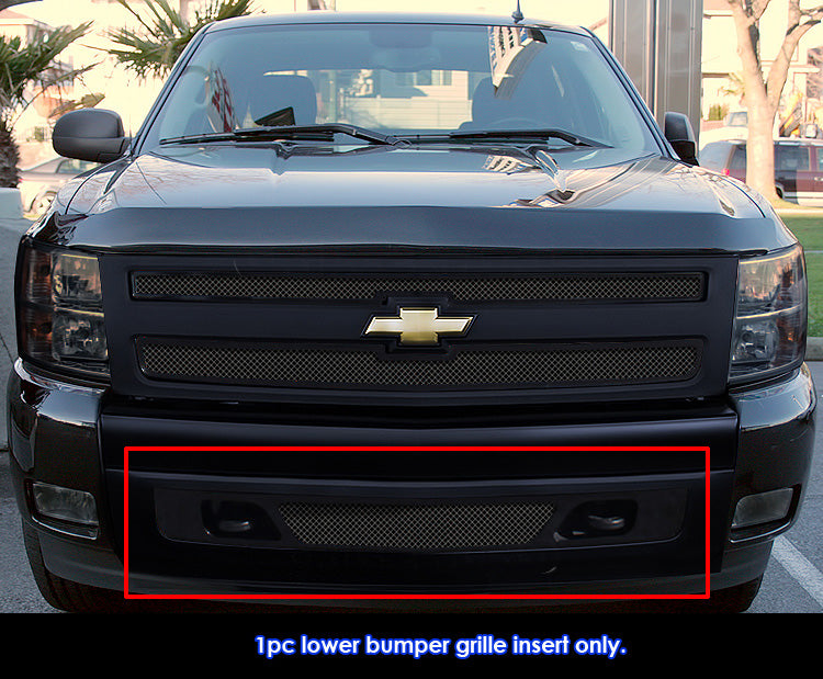 APS GR03GEG67H Lower Bumper Black Wire Mesh Grille Fits 2007-2013 Chevy Silverado 1500