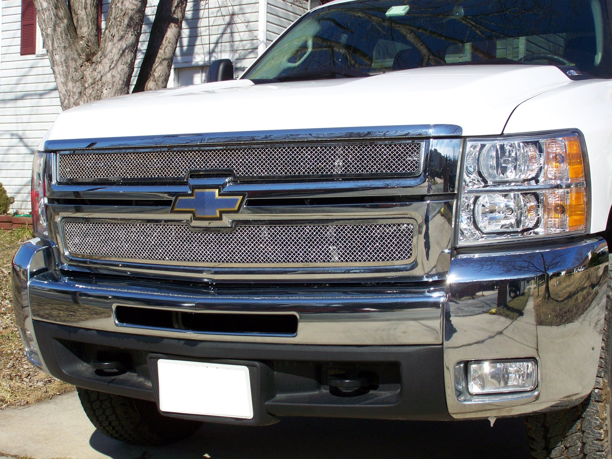 APS GR03GEG74T Main Upper Mesh Grille Fits 2007-2010 Chevy Silverado 2500 HD