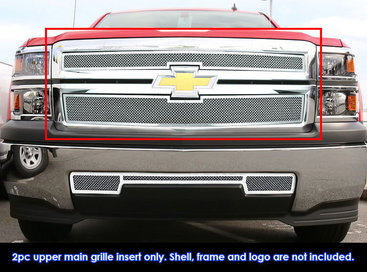 APS GR03GEI50T Main Upper Mesh Grille Fits 2014-2015 Chevy Silverado 1500