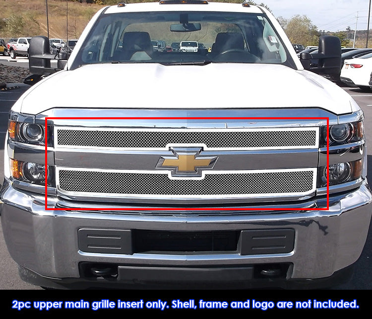 APS GR03GFC18T Main Upper Mesh Grille Fits 2015-2018 Chevy Silverado 2500 HD