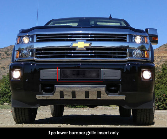 APS GR03GFC19H Lower Bumper Black Wire Mesh Grille Fits 2015-2019 Chevy Silverado 2500 HD