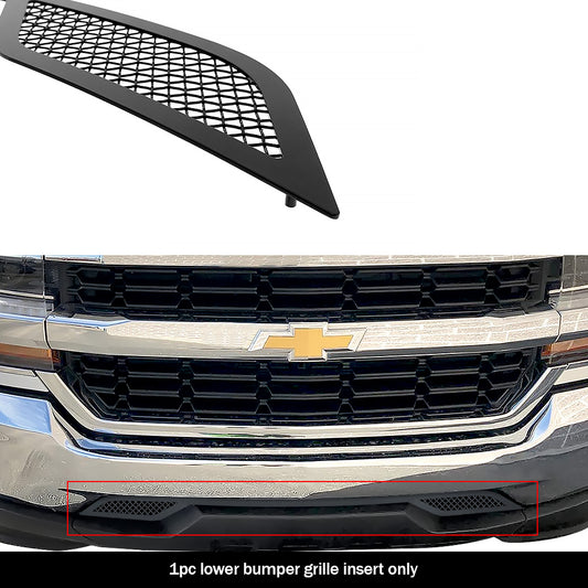 APS GR03GFC23H Lower Bumper Black Wire Mesh Grille Fits 2016-2018 Chevy Silverado 1500