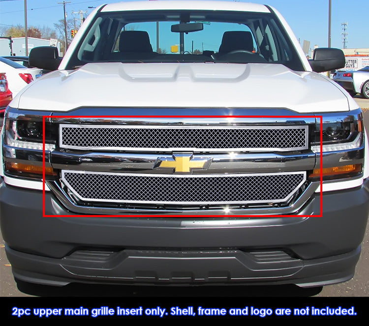 APS GR03GFC60S Main Upper Mesh Grille Fits 2016-2018 Chevy Silverado 1500