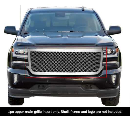 APS GR03GFC75S Main Upper Mesh Grille Fits 2016-2018 Chevy Silverado 1500