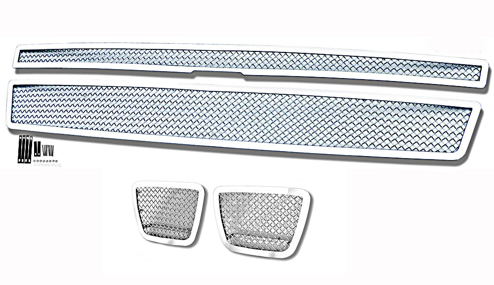 APS GR03GGI19T Main Upper & Tow Hook Mesh Grille Fits 2007-2014 Chevy Avalanche