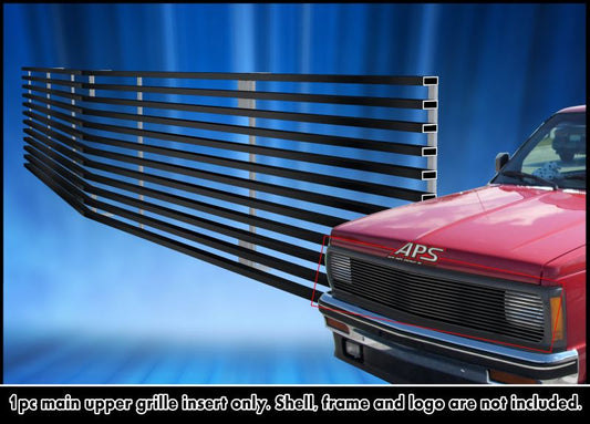 APS GR03HEB32J Main Upper Black Stainless Steel Billet Grille Fits 1991-1994 Chevy Blazer