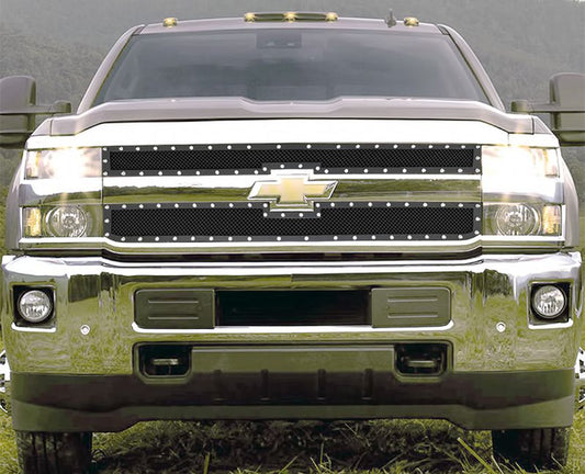 APS GR03LEA80H Main Upper Rivet Grille Fits 2015-2019 Chevy Silverado 2500 HD