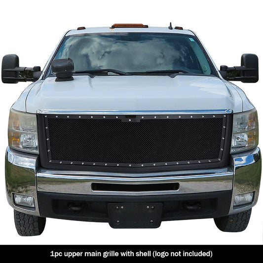 APS GR03LEG74P Main Upper Rivet Grille Fits 2007-2010 Chevy Silverado 2500 HD