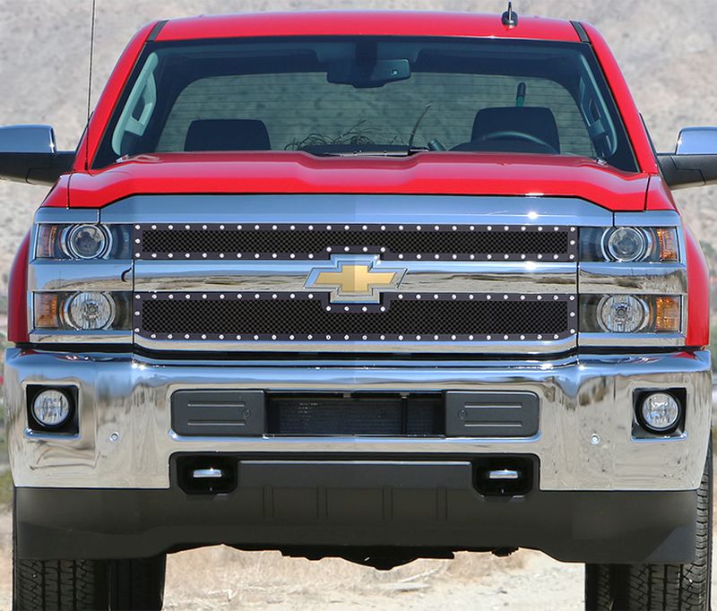 APS GR03LFC18H Main Upper Rivet Grille Fits 2015-2018 Chevy Silverado 2500 HD