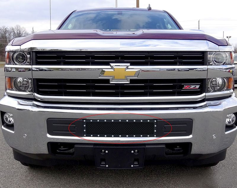 APS GR03LFC19H Lower Bumper Rivet Grille Fits 2015-2019 Chevy Silverado 2500 HD