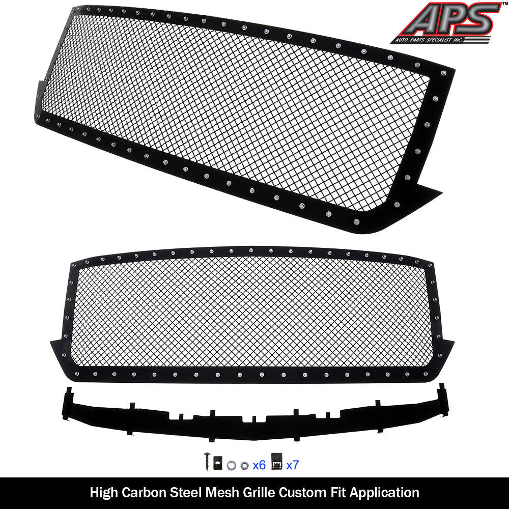 APS GR03LFC75K Main Upper Rivet Grille Fits 2016-2018 Chevy Silverado 1500