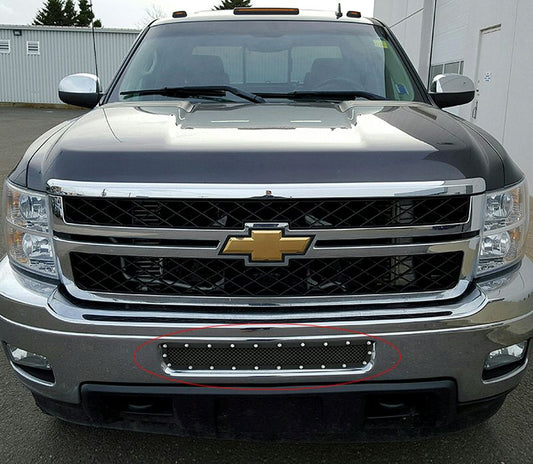 APS GR03LFH32H Lower Bumper Rivet Grille Fits 2011-2014 Chevy Silverado 2500 HD