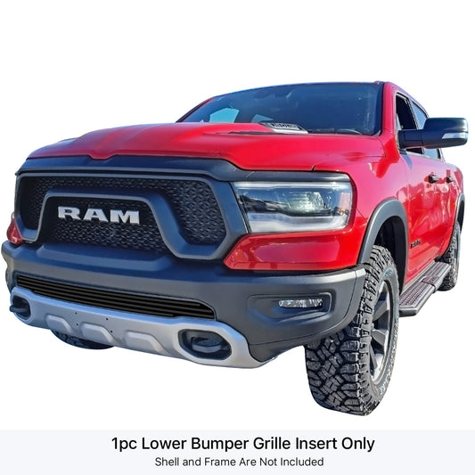 APS GR04FEB04J Lower Bumper Black Stainless Steel Billet Grille Fits 2019-2023 Ram 1500