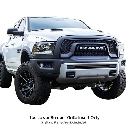 APS GR04FEB56J Lower Bumper Black Stainless Steel Billet Grille Fits 2015-2018 Ram 1500