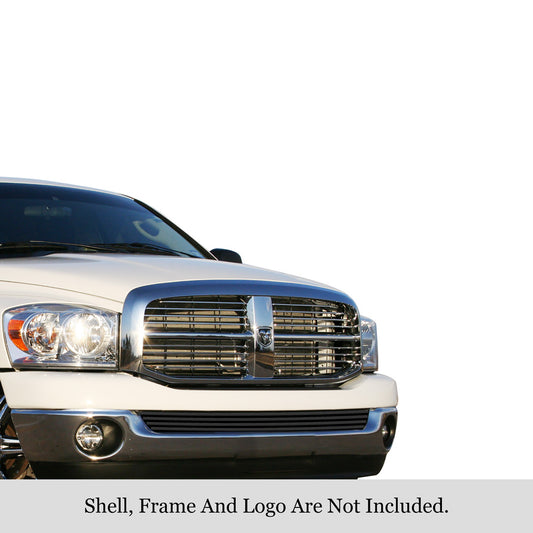 APS GR04FEC75J Lower Bumper Black Stainless Steel Billet Grille Fits 2002-2008 Dodge Ram