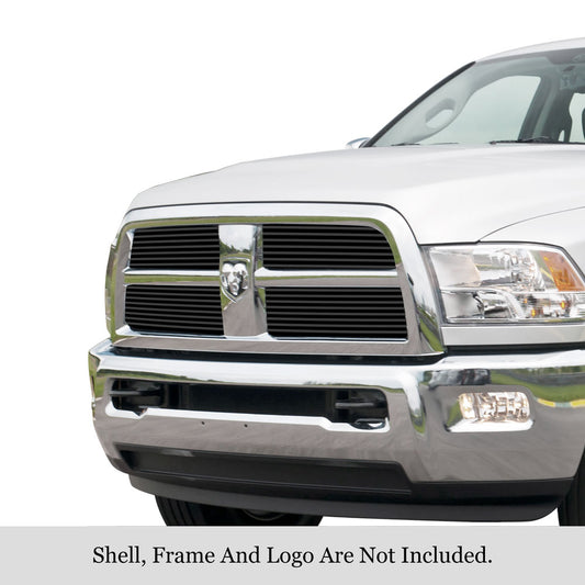 APS GR04FFH64J Main Upper Black Stainless Steel Billet Grille Fits 2010-2012 Dodge Ram 2500