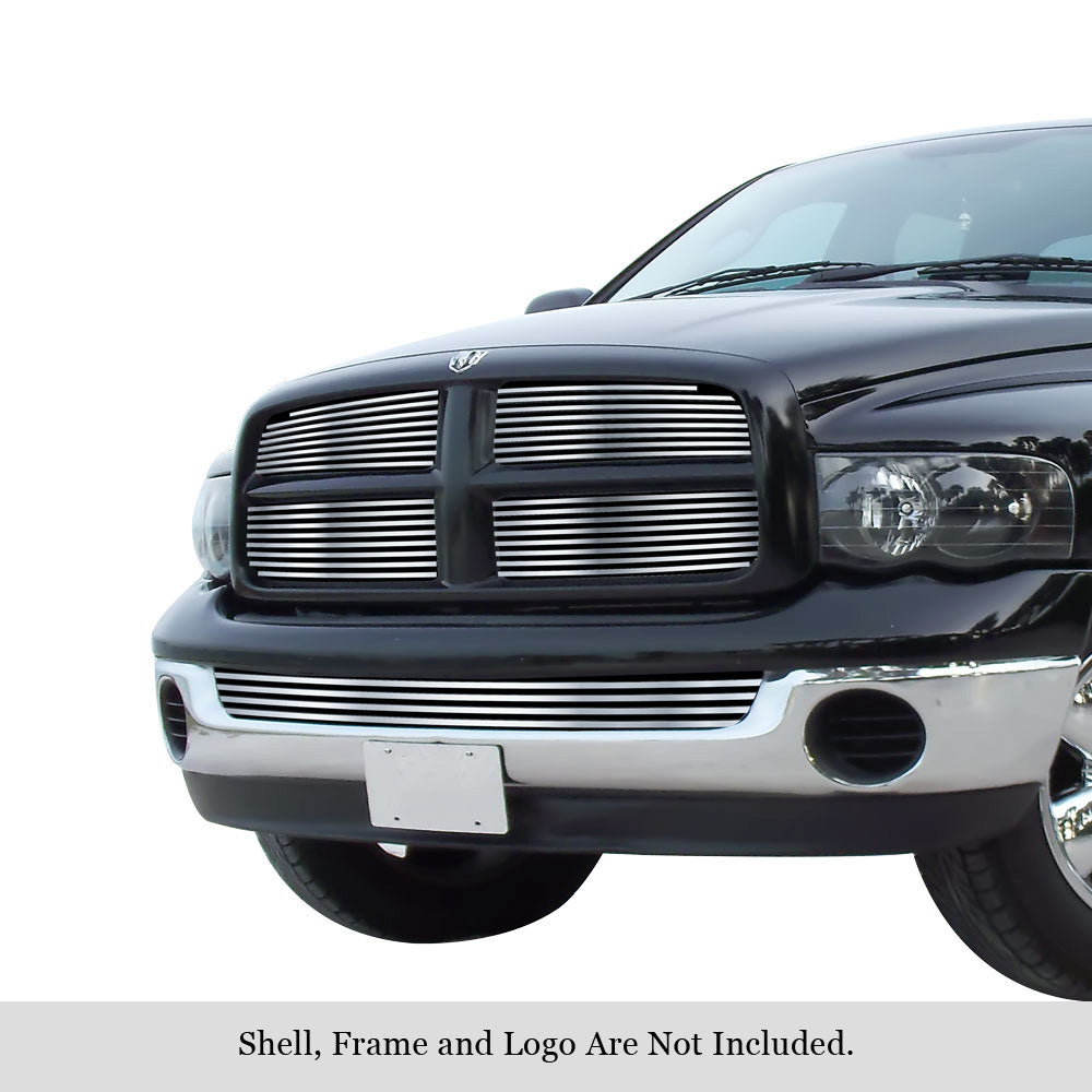 APS GR04FGI98S Main Upper & Lower Bumper Stainless Steel Billet Grille Fits 2002-2005 Dodge Ram 1500