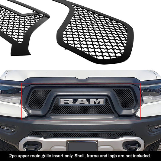 APS GR04GEB03K Main Upper Black Wire Mesh Grille Fits 2019-2023 Ram 1500