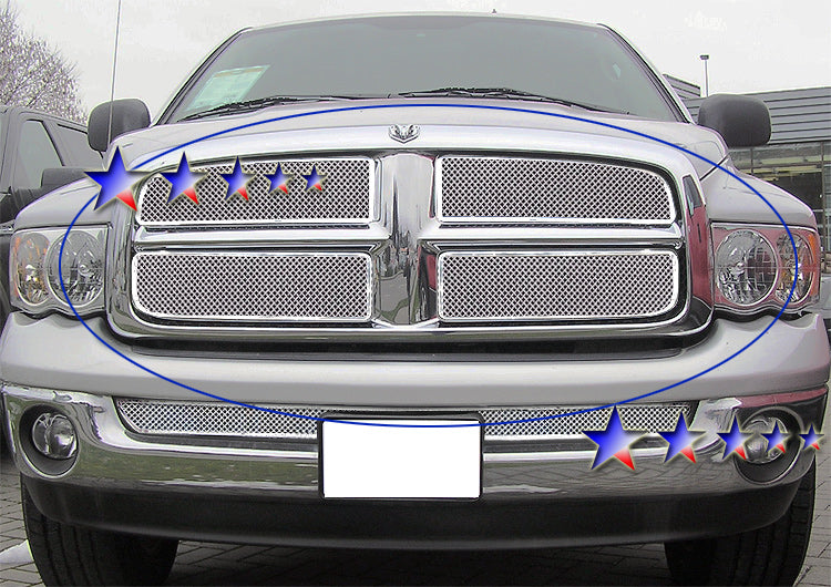 APS GR04GEG20T Main Upper Mesh Grille Fits 2002-2005 Dodge Ram