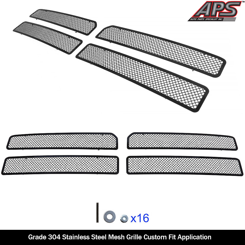 APS GR04GEG21H Main Upper Black Wire Mesh Grille Fits 1994-2001 Dodge Ram