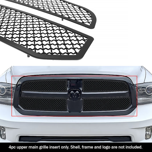 APS GR04GEI19K Main Upper Black Wire Mesh Grille Fits 2013-2021 Ram 1500