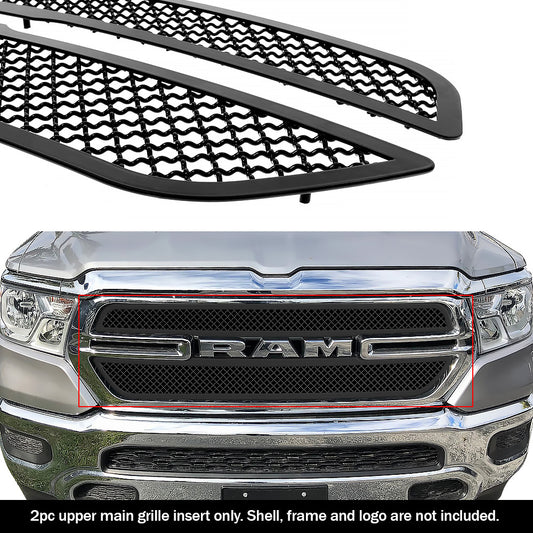 APS GR04GFG28K Main Upper Black Wire Mesh Grille Fits 2019-2023 Ram 1500