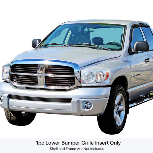 APS GR04HEC19J Lower Bumper Black Stainless Steel Billet Grille Fits 2006-2008 Dodge Ram Sport